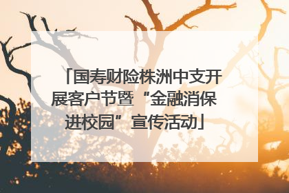 国寿财险株洲中支开展客户节暨“金融消保进校园”宣传活动