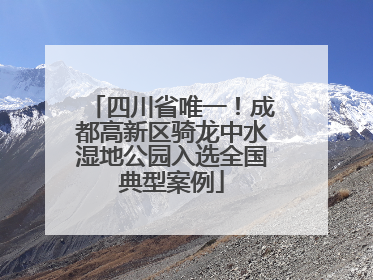 四川省唯一！成都高新区骑龙中水湿地公园入选全国典型案例
