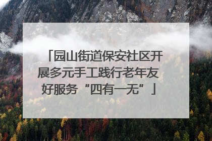 园山街道保安社区开展多元手工践行老年友好服务“四有一无”