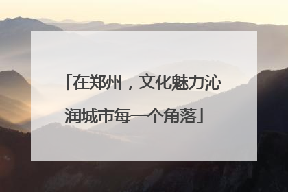 在郑州，文化魅力沁润城市每一个角落