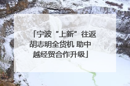 宁波“上新”往返胡志明全货机 助中越经贸合作升级