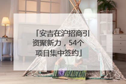 安吉在沪招商引资聚新力，54个项目集中签约
