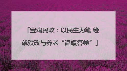 宝鸡民政：以民生为笔 绘就殡改与养老“温暖答卷”