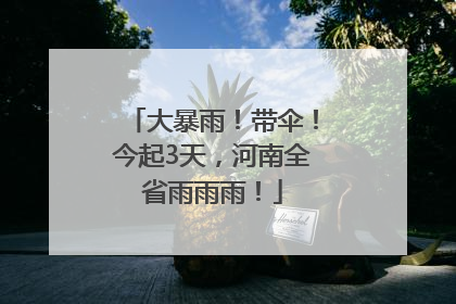 大暴雨！带伞！今起3天，河南全省雨雨雨！