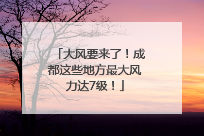 大风要来了！成都这些地方最大风力达7级！