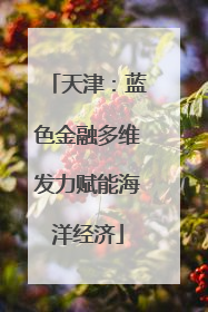 天津：蓝色金融多维发力赋能海洋经济