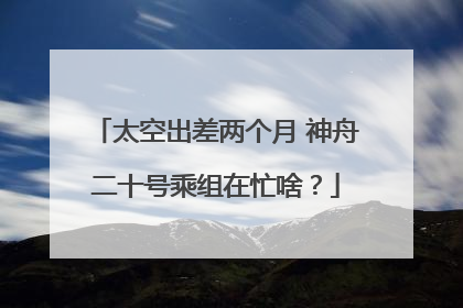 太空出差两个月 神舟二十号乘组在忙啥？
