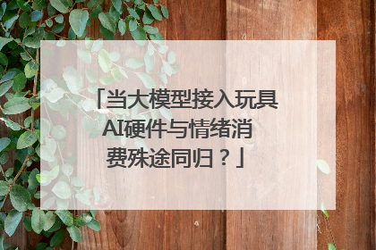 当大模型接入玩具 AI硬件与情绪消费殊途同归？