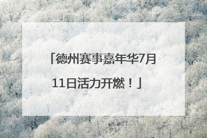 德州赛事嘉年华7月11日活力开燃！