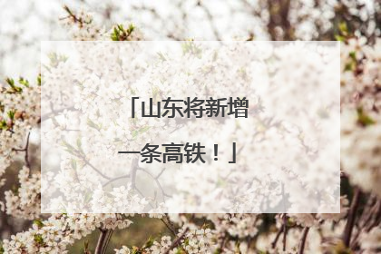 山东将新增一条高铁！