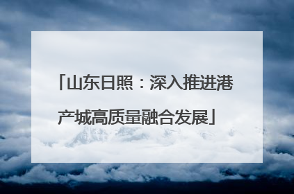 山东日照：深入推进港产城高质量融合发展