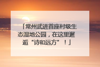 常州武进首座村级生态湿地公园，在这里邂逅“诗和远方”！