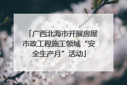 广西北海市开展房屋市政工程施工领域“安全生产月”活动