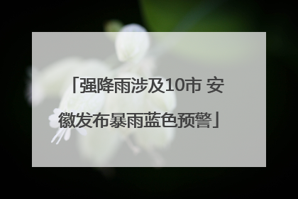强降雨涉及10市 安徽发布暴雨蓝色预警