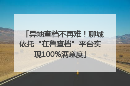 异地查档不再难！聊城依托“在鲁查档”平台实现100%满意度