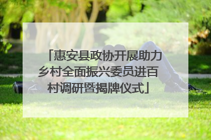 惠安县政协开展助力乡村全面振兴委员进百村调研暨揭牌仪式