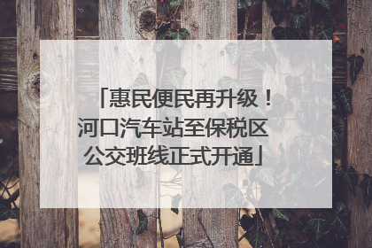 惠民便民再升级！河口汽车站至保税区公交班线正式开通