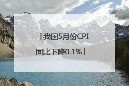 我国5月份CPI同比下降0.1%