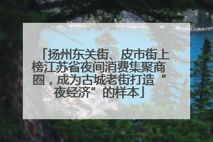 扬州东关街、皮市街上榜江苏省夜间消费集聚商圈，成为古城老街打造“夜经济”的样本
