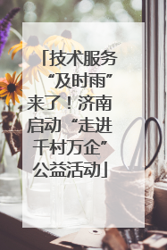 技术服务“及时雨”来了！济南启动“走进千村万企”公益活动