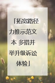 拓宽路径力推示范文本 多措并举升级诉讼体验