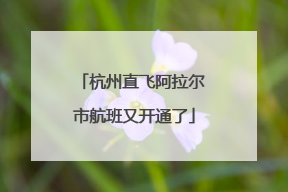 杭州直飞阿拉尔市航班又开通了