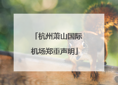 杭州萧山国际机场郑重声明