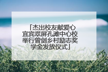 杰出校友献爱心 宜宾翠屏孔滩中心校举行曾剑乡村励志奖学金发放仪式