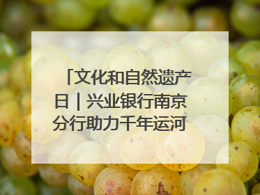 文化和自然遗产日｜兴业银行南京分行助力千年运河焕新出彩