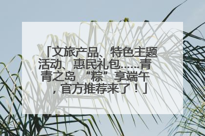 文旅产品、特色主题活动、惠民礼包……青青之岛 “粽”享端午，官方推荐来了！