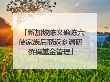 新加坡陈文确陈六使家族后裔返乡调研侨捐基金管理