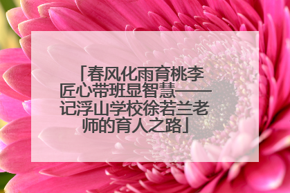 春风化雨育桃李 匠心带班显智慧——记浮山学校徐若兰老师的育人之路