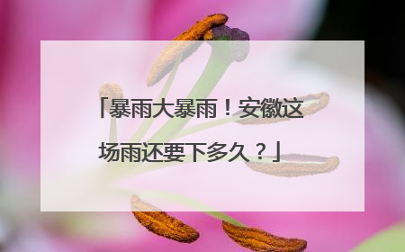 暴雨大暴雨！安徽这场雨还要下多久？