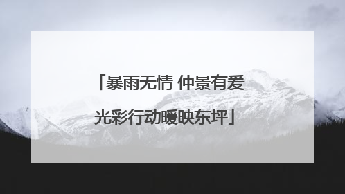 暴雨无情 仲景有爱 光彩行动暖映东坪