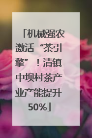 机械强农激活“茶引擎”！清镇中坝村茶产业产能提升50%