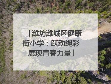潍坊潍城区健康街小学：跃动绳彩展现青春力量