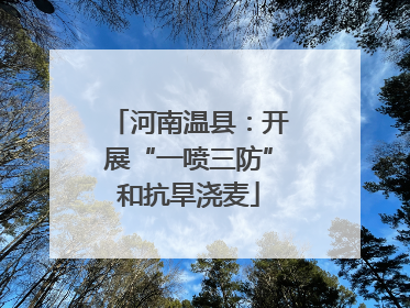 河南温县：开展“一喷三防”和抗旱浇麦