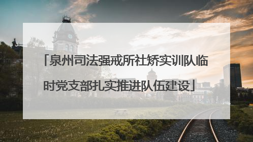 泉州司法强戒所社矫实训队临时党支部扎实推进队伍建设