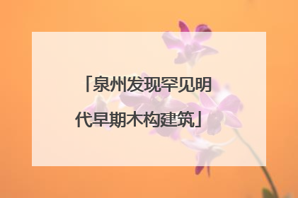泉州发现罕见明代早期木构建筑