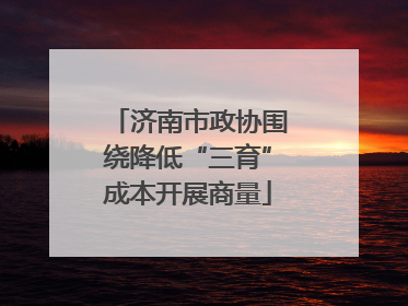 济南市政协围绕降低“三育”成本开展商量