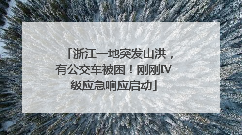 浙江一地突发山洪，有公交车被困！刚刚Ⅳ级应急响应启动