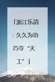 浙江乐清：久久为功 巧夺“天工”