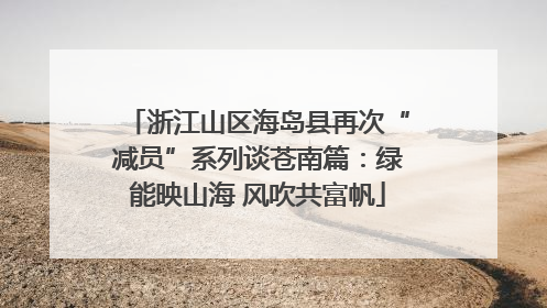 浙江山区海岛县再次“减员”系列谈苍南篇：绿能映山海 风吹共富帆