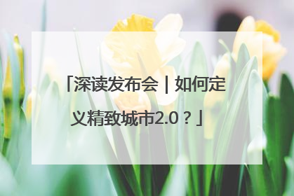 深读发布会｜如何定义精致城市2.0？