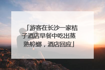 游客在长沙一家桔子酒店早餐中吃出蒸熟蟑螂，酒店回应