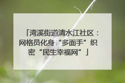 湾溪街道清水江社区：网格员化身“多面手”织密“民生幸福网”