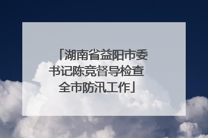 湖南省益阳市委书记陈竞督导检查全市防汛工作