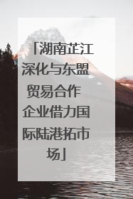湖南芷江深化与东盟贸易合作 企业借力国际陆港拓市场