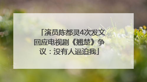 演员陈都灵4次发文回应电视剧《翘楚》争议：没有人逼迫我