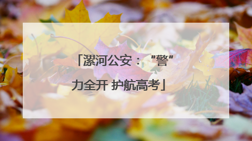 漯河公安：“警”力全开 护航高考